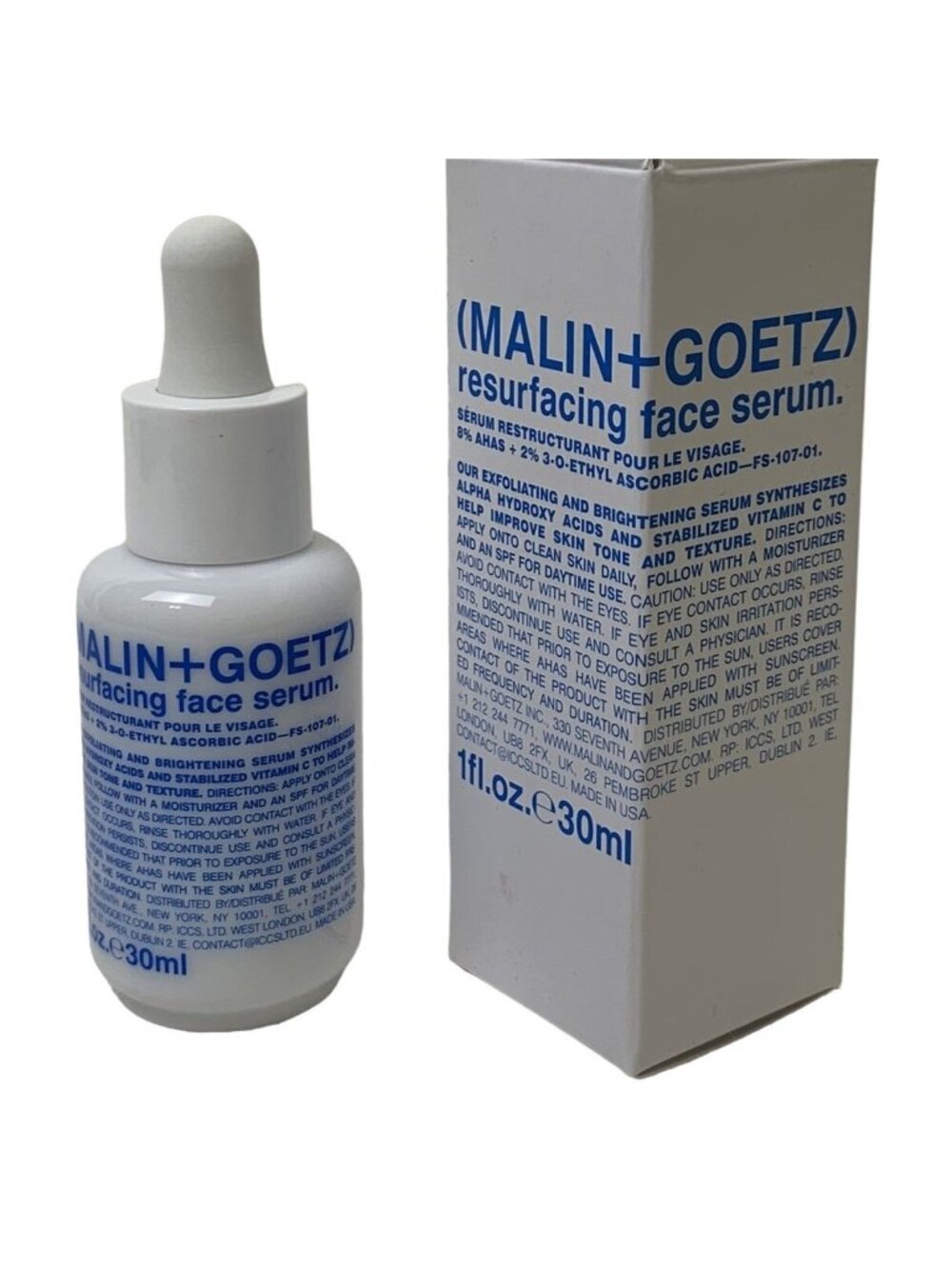 Malin+Goetz Resurfacing Face Serum 30ml Exfoliate Brighten 1 Fl Oz Made USA NEW